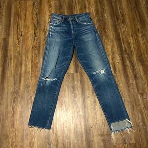 Citizens of Humanity Liya Jeans Women's 24 Hi-Lo Hem Classic Fit Button Fly